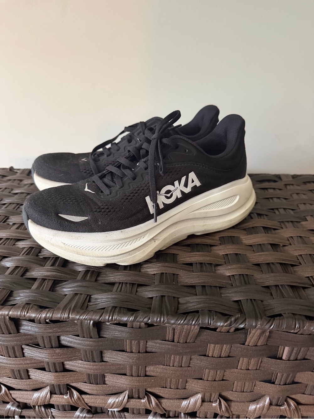 Hoka Women's Black with White Midsole Running Shoes
